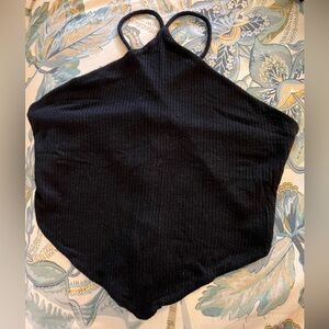 Elegant Black Ribbed Camisole Top